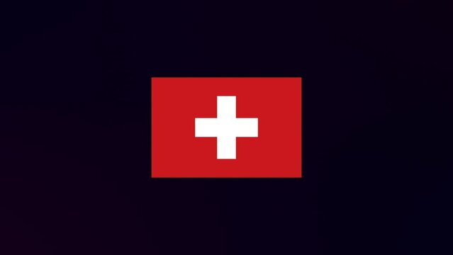 Switzerland Swiss animated flag intro, green screen replacement euro european flag fly through 3D zoom motion graphic sting, football euro 2024 teams