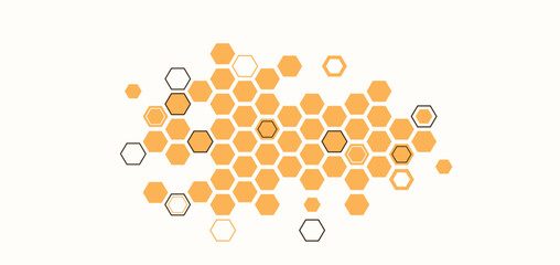 Beehive honeycomb vector illustration. Bee honey shapes texture
