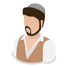 3D Isometric Flat Vector Set of Jewish Symbolism, Religious Items. Item 2