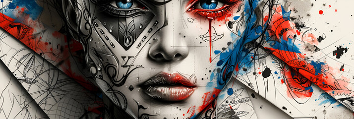 The tattoo design trend reflects the spirit of freedom, rebellion and uniqueness. Banner. - obrazy, fototapety, plakaty