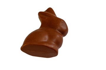 Easter chocolate bunny isolated on white background