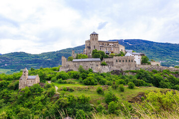 Fototapeta na wymiar View of Valere Basilica in Sion, Switzerland