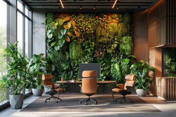 urban gardening the top indoor plantfilled spaces for the office - obrazy, fototapety, plakaty