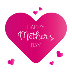 Mother day lettering. Heart Vector Illustration