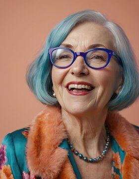 Eternal Youthfulness: Humorous Alternative Senior Woman Portrait