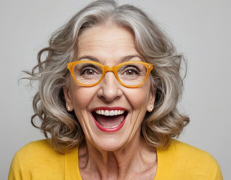 Laughing Through Ages: Active Senior Woman's Humorous Charm