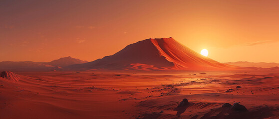 Mars red sand dunes