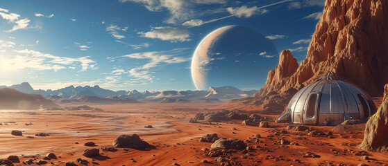 Mars red sand dunes