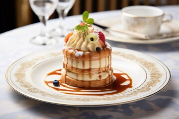 A Plate Topped With a Stack of Pancakes Covered in Syrup