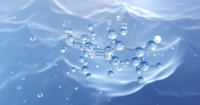 Oxabolone rotating molecular structure, 3d model of molecule, synthetic anabolic-androgenic steroid, looped video