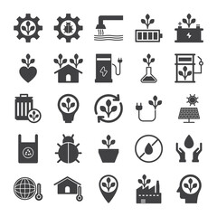 Ecology Icon Set Sign Symbol Vector