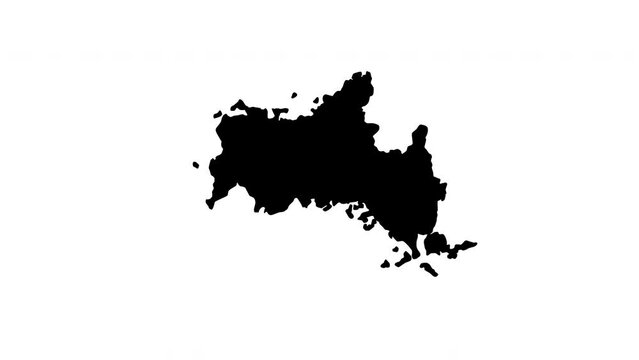 animated video of the map of Yamaguchi in Japan