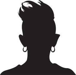 Hair silhouette woman hair styles on white background