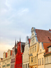 Obraz premium Historical houses in old town Wismar, Germany