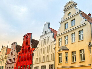 Historical houses in old town Wismar, Germany