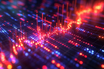 Obraz premium Market Trends with Graphs Representing Ups and Downs - A Snapshot of the Dynamic Nature of Financial Markets and Stock Trends