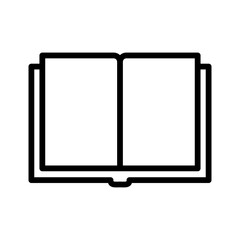 Vector black line icon book isolated on white background