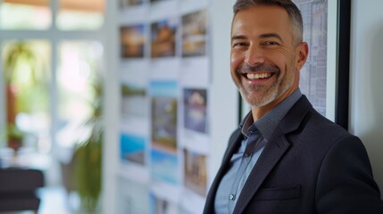 Fototapeta premium Real estate agent in an open house