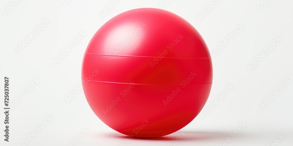 Poster a red egg sitting on top of a white surface. can be used as a symbol of new beginnings or for easter