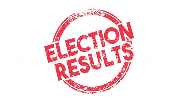 Election Results Final Vote Tally Official Count Round Red Stamp 3d Animation