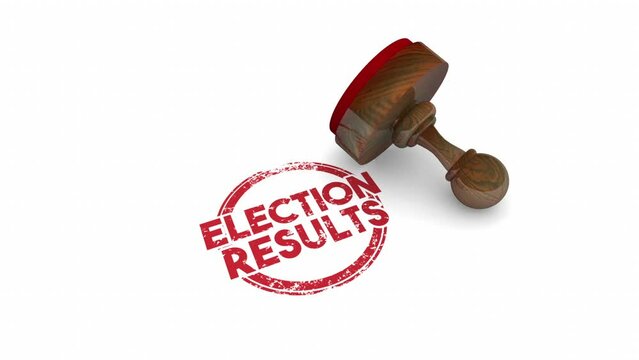 Election Results Stamp Official Tally Final Vote Count 3d Animation
