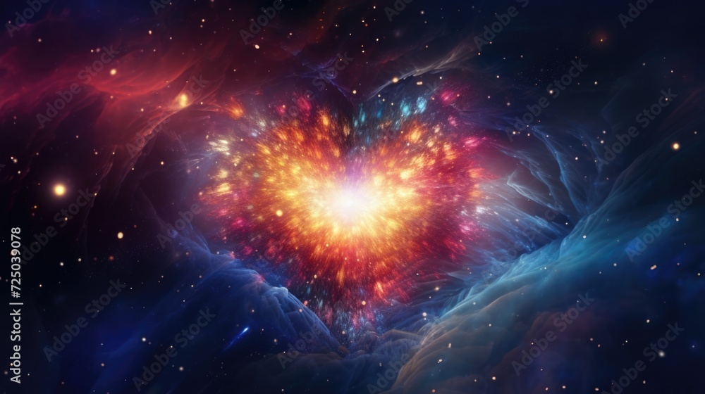 Aufkleber a heart-shaped object is depicted in the midst of a beautiful galaxy. this image can be used to symb