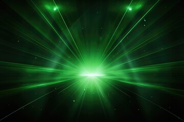 Fototapeta premium A brightly shining green light illuminates a black background. This image can be used to depict a vibrant and captivating light source