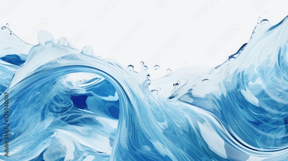 Poster A close-up view of a wave of water. Perfect for use in water-themed designs and projects