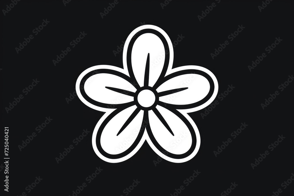Poster A simple and elegant white flower on a contrasting black background. Perfect for adding a touch of sophistication to any design or project