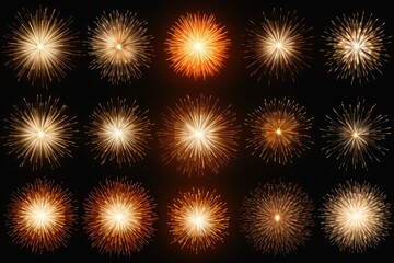 A vibrant display of fireworks illuminating the night sky. Perfect for celebrations and festive occasions