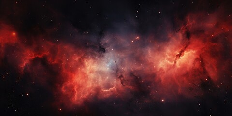 Fototapeta na wymiar A captivating image of a red and blue nebula with stars in the background. Perfect for space enthusiasts and science-related projects