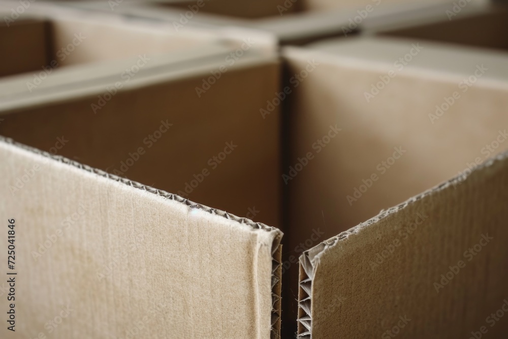 Poster A detailed view of a cardboard box with a hole. This versatile image can be used in various contexts