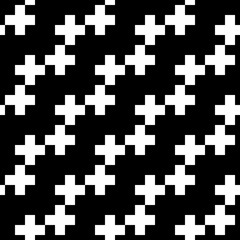 Seamless pattern. Ethnic embroidery background. Crosses ornament. Tribal wallpaper. Ethnical folk image. Tribe motif. Ancient mosaic. Digital paper for web design, textile print. Vector artwork.