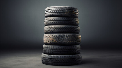 Fototapeta na wymiar stack of summer tires