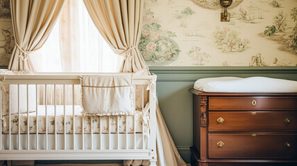 Baby room decor and interior design inspiration in the English countryside style cottage