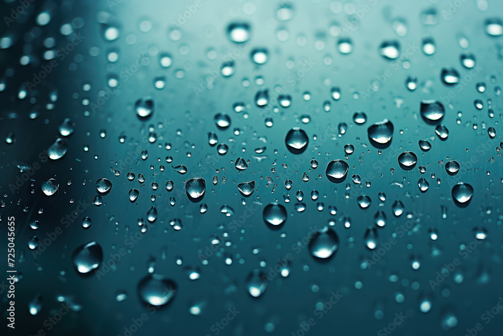Aufkleber a close-up photograph of raindrops on a window, creating a moody and introspective background for te
