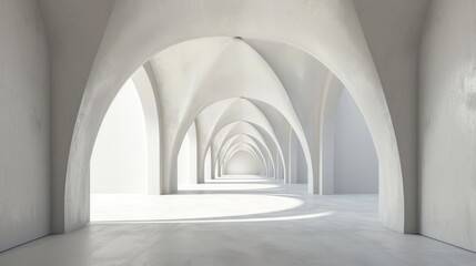Abstract architecture background arched interior 3d render - obrazy, fototapety, plakaty