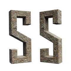 number 5 3d render. Rock alphabet. 