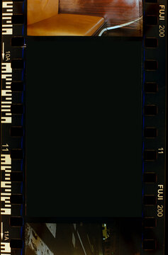 photo film strip, black spaces for own picture, with a picture on each side 