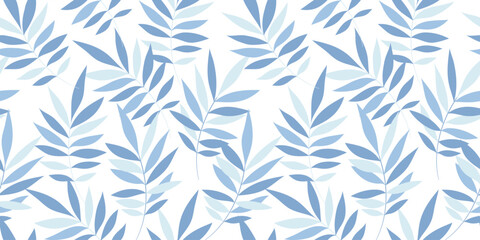 Leaves Pattern. Watercolor leaves seamless vector background, jungle print textured