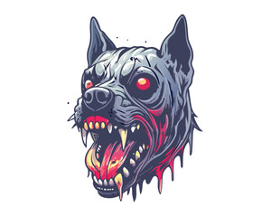 Obraz premium Dog head zombie. Graffiti fantasy design for merchandise, t-shirt, stickers, poster, label.