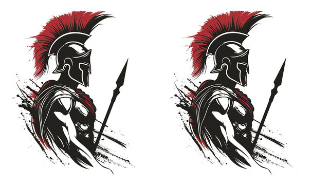 A Roman Soldier graphic t-shirt design, tattoo design