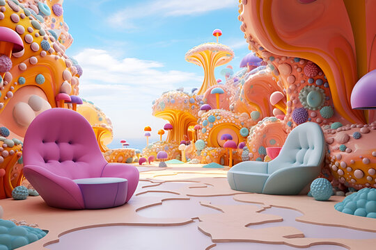 Surreal background for Singles Awareness Day.