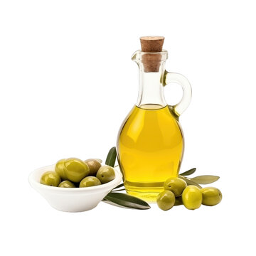fresh raw organic sweet olive oil in glass bowl png isolated on white background with clipping path. natural organic dripping serum herbal medicine rich of vitamins concept. selective focus