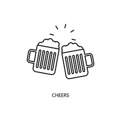 cheers concept line icon. Simple element illustration. cheers concept outline symbol design.