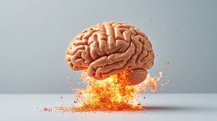 Exploding brain depicting parkinson s, alzheimer s, dementia, and multiple sclerosis diseases - obrazy, fototapety, plakaty