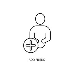 add friend concept line icon. Simple element illustration. add friend concept outline symbol design.