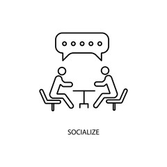 socialize concept line icon. Simple element illustration. socialize concept outline symbol design.