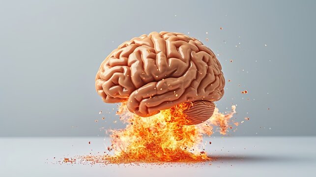 Exploding brain depicting parkinson s, alzheimer s, dementia, and multiple sclerosis diseases