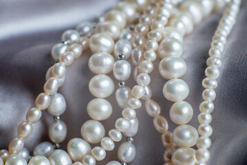 Luxury  necklace with pearl. Background, wealth